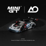 Mini GT 1436 Porsche 911 GT3 R (992) #77 AO Racing “Skeleton Rexy” 2026 IMSA Petit Le Mans – (Glow in the Dark) Diecast Model Car