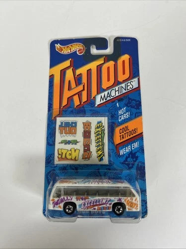 Hot Wheels Tattoo Machines White Bus Boys (Soft Corners) Diecast Model ...