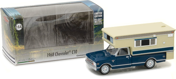 Greenlight 1:64 1968 Chevy C10 Cheyenne with Large Camper (Hobby Exclusive)