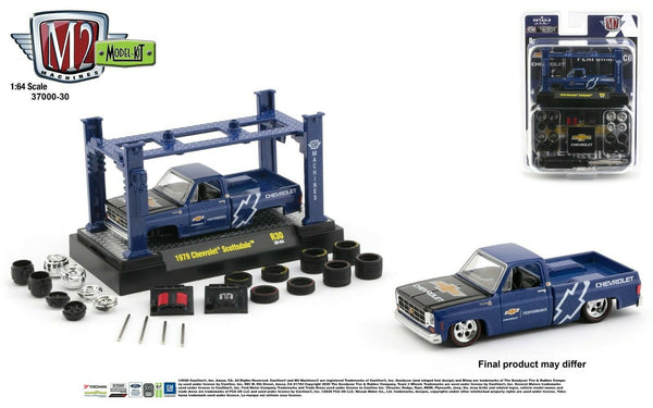 M2 MODEL KIT 1/64 1979 CHEVROLET SCOTTSDALE C10 BOX TRUCK R30 BLUE