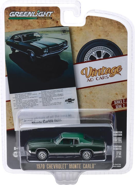 Greenlight 1:64 Vintage Ad Cars Series 2 - 1970 Chevrolet Monte Carlo “A Group Picture of all the Cars in Monte Carlo’s Field”