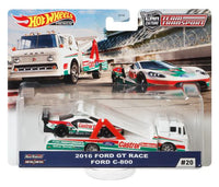 Hotwheels Team Transport 2016 Ford GT Race & Ford C-800