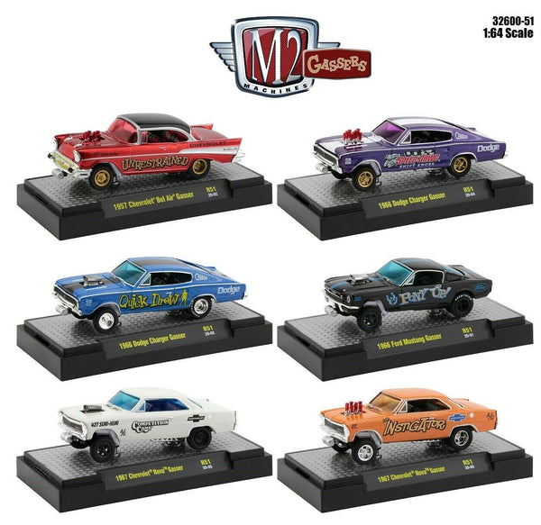 M2 Machines 32600-51 Gassers Series Set of 6 Chevy Ford Dodg