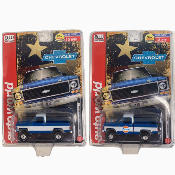 Auto World Exclusive Gulf & Clean (2 trucks) 1976 Chevrolet Cheyenne Truck