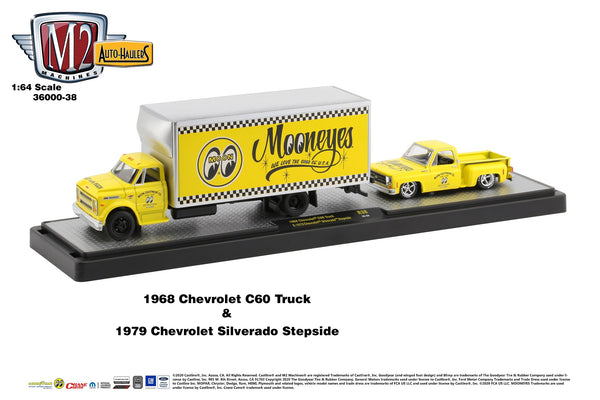 M2 Chevrolet C60 Truck 1968 w/ Chevrolet Silverado Stepside 1979 Mooneyes" 1/64