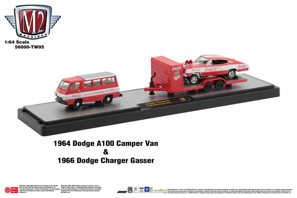 M2 Dodge A100 Camper Van 1964 and Charger Gasser 1966 Coca Cola 1/64